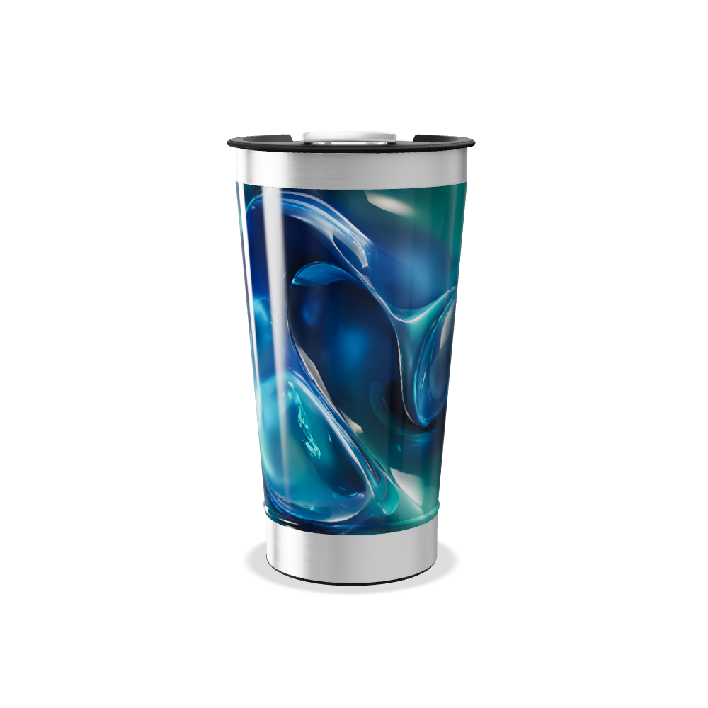 Copo Térmico - Azul Abstrato Inox