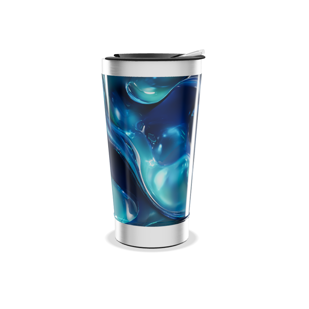 Copo Térmico - Azul Abstrato Inox