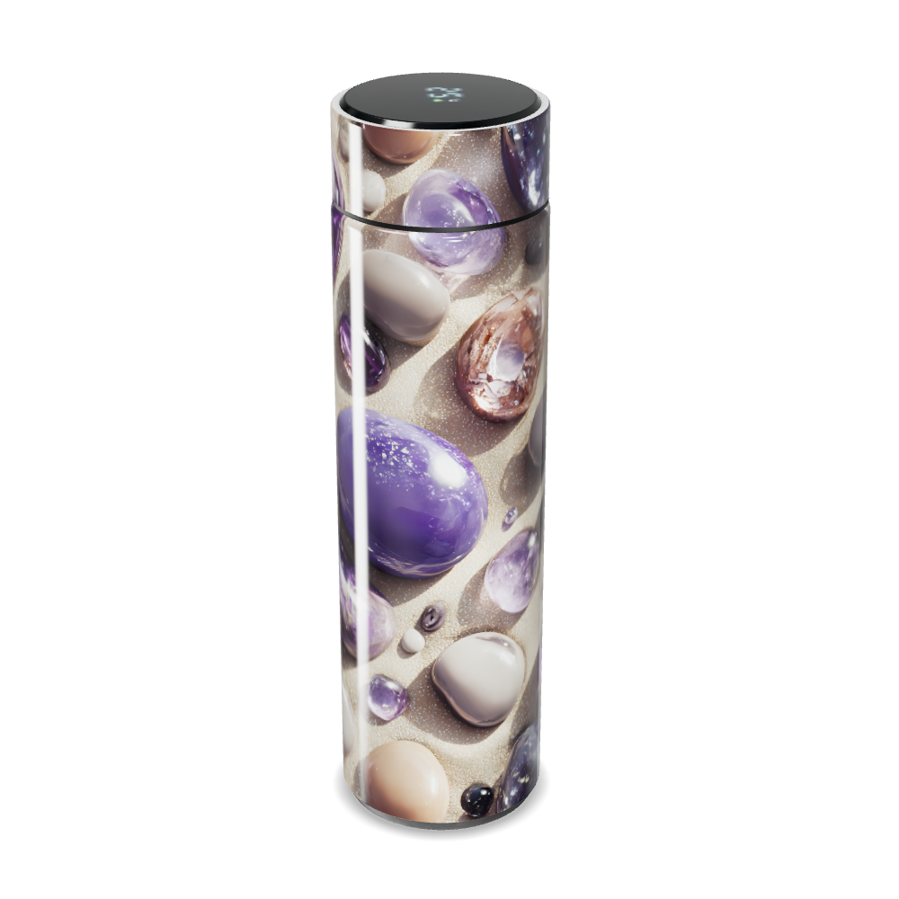 Garrafa Térmica Touch - Roxa com Pedras Decorativas