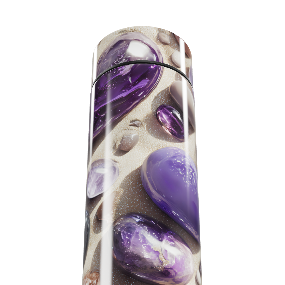 Garrafa Térmica Touch - Roxa com Pedras Decorativas