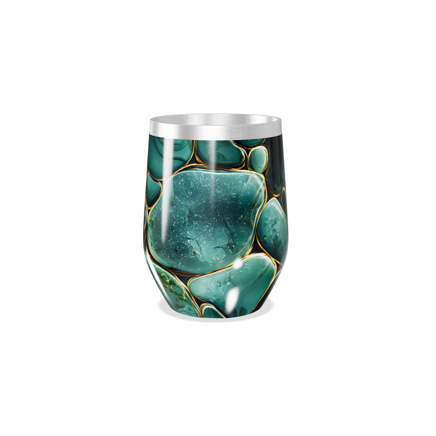 Copo Térmico Slim - Verde Abstrato Inox