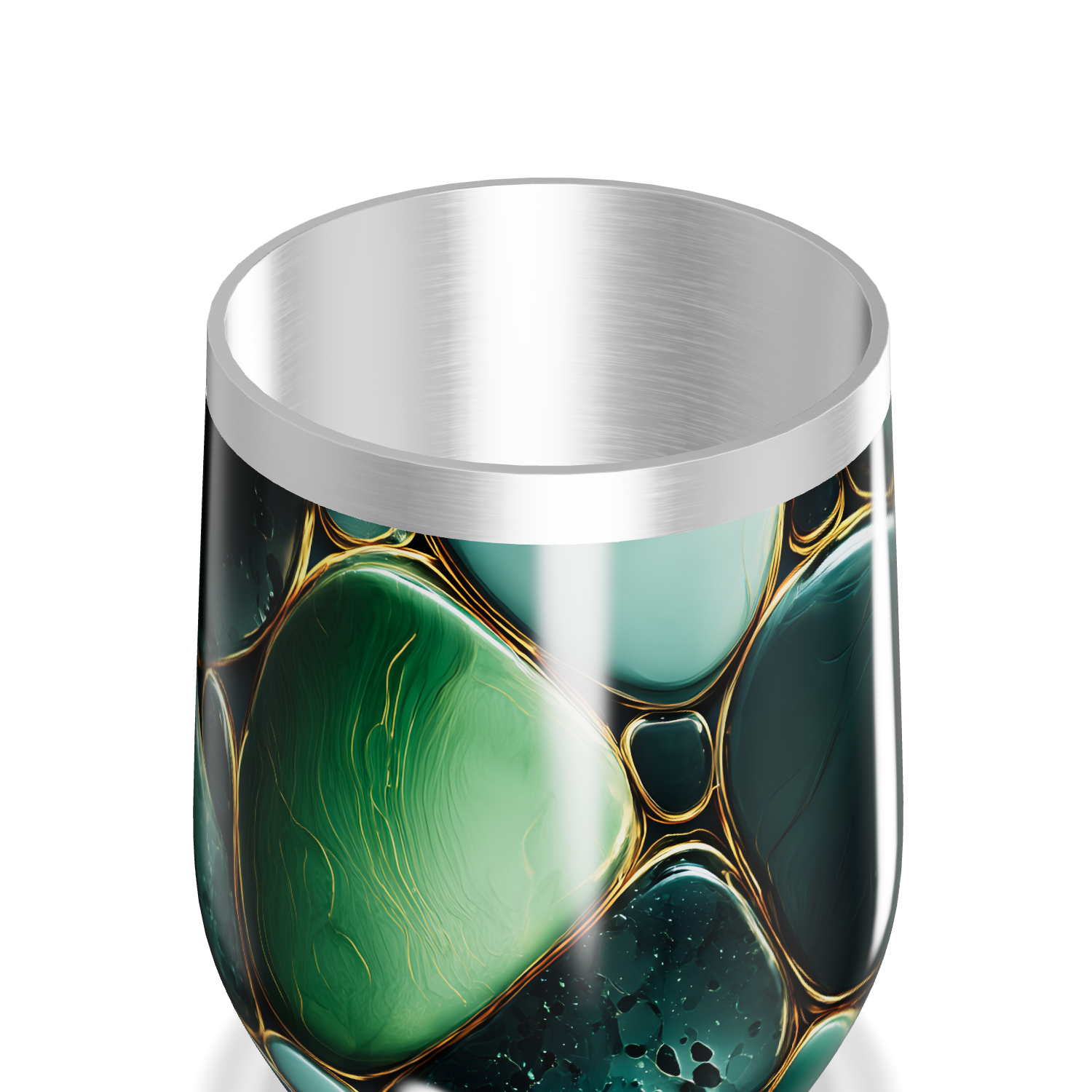 Copo Térmico Slim - Verde Abstrato Inox