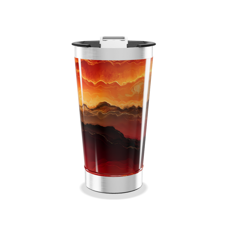 Copo Térmico - Estampa Abstrata Laranja