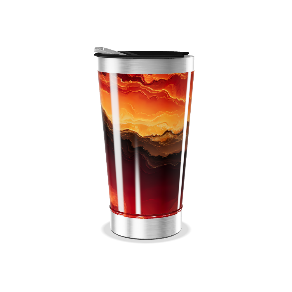 Copo Térmico - Estampa Abstrata Laranja