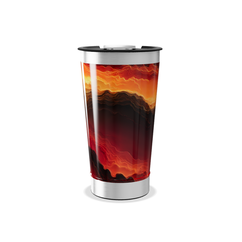 Copo Térmico - Estampa Abstrata Laranja