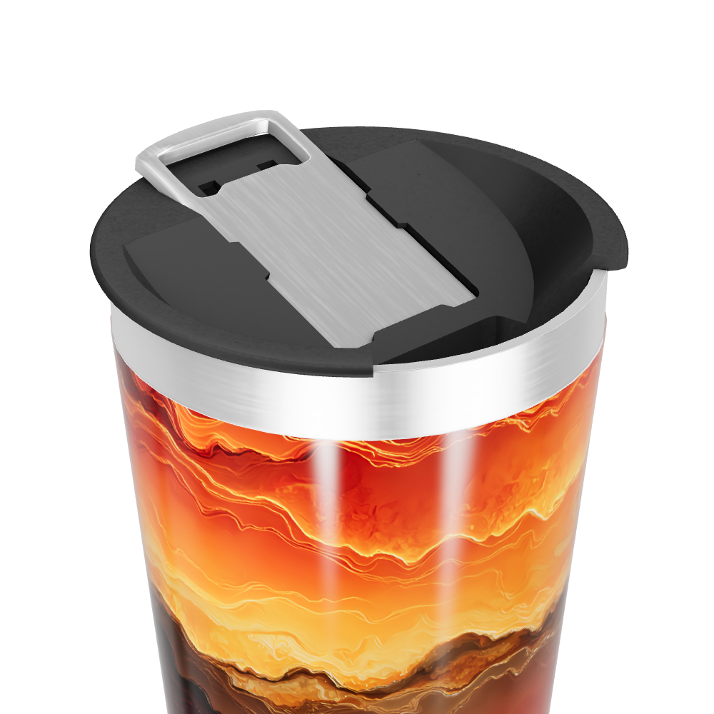 Copo Térmico - Estampa Abstrata Laranja