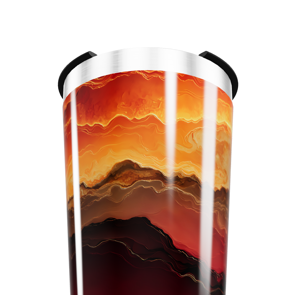 Copo Térmico - Estampa Abstrata Laranja