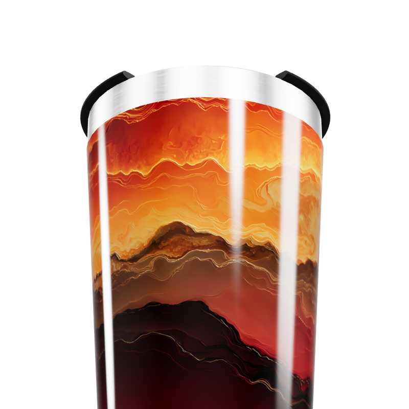 Copo Térmico - Estampa Abstrata Laranja