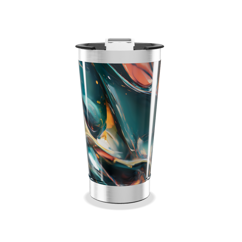 Copo Térmico - Design Abstrato Metalizado