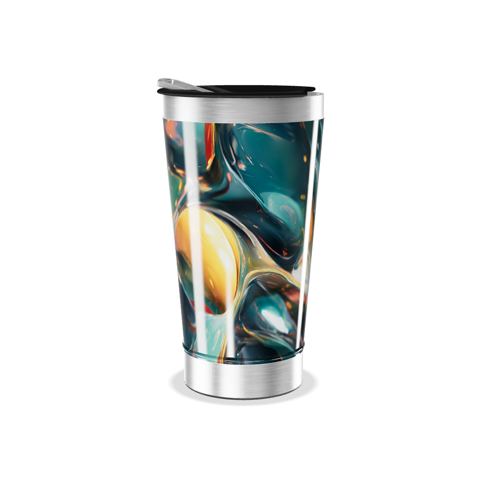 Copo Térmico - Design Abstrato Metalizado