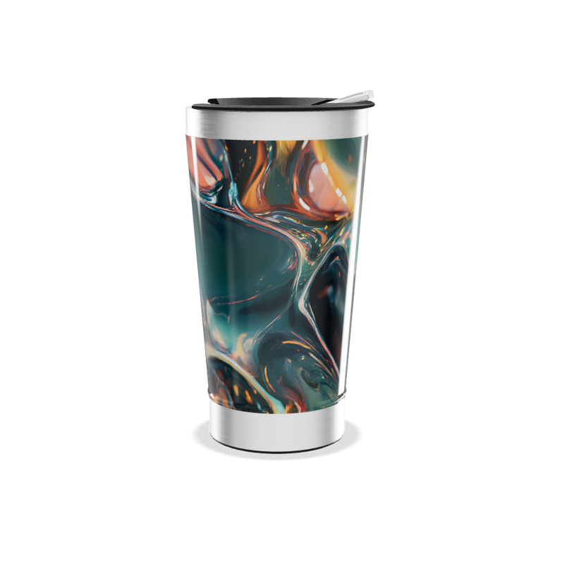 Copo Térmico - Design Abstrato Metalizado
