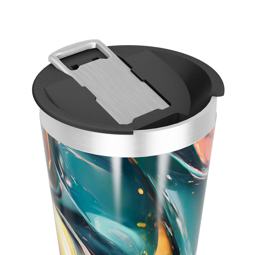 Copo Térmico - Design Abstrato Metalizado