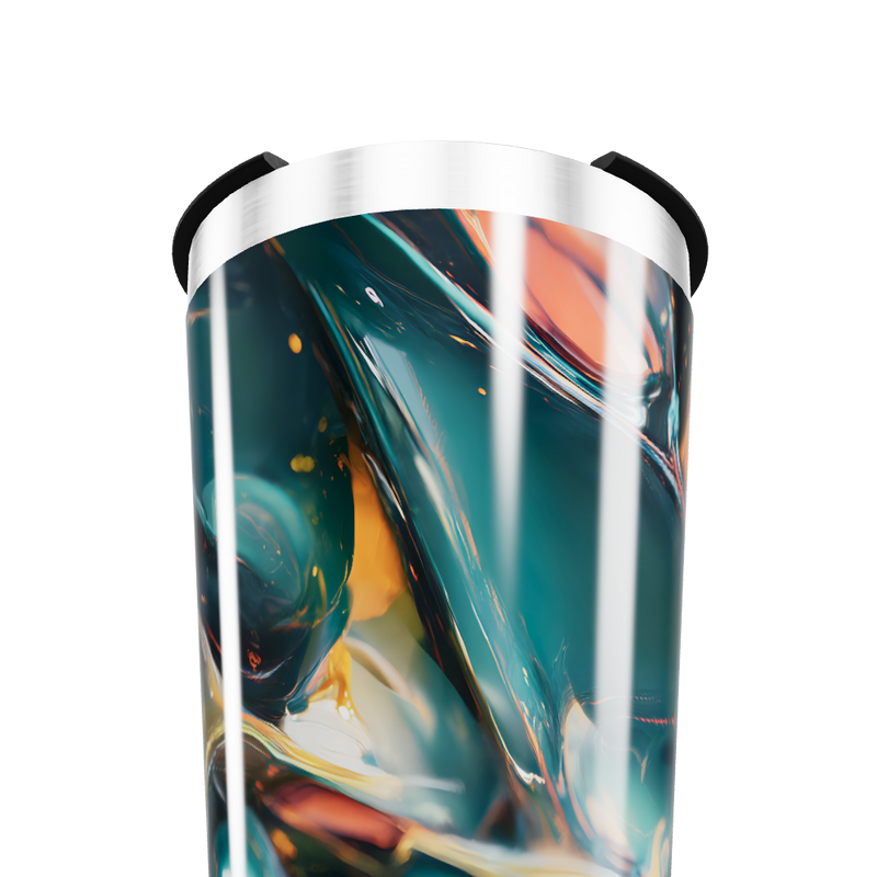 Copo Térmico - Design Abstrato Metalizado