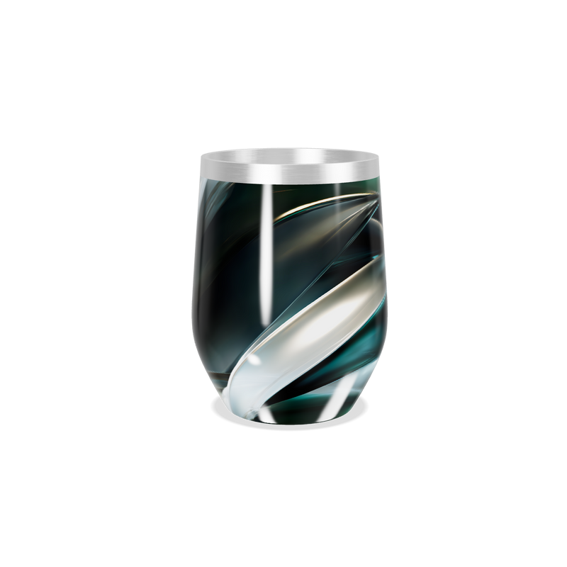 Copo Térmico Slim - Preto com Design Abstrato