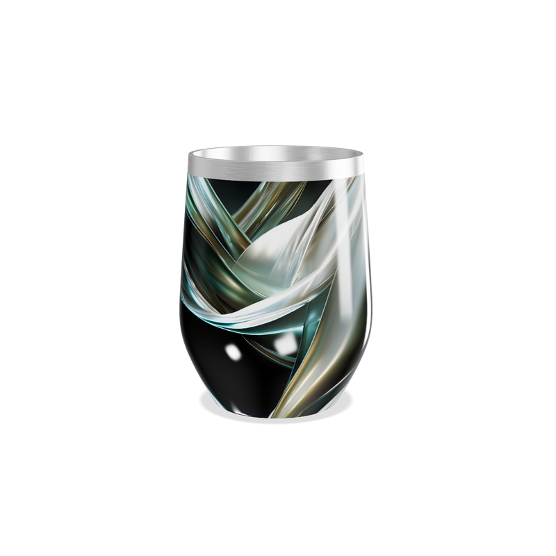 Copo Térmico Slim - Preto com Design Abstrato