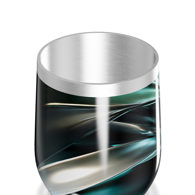 Copo Térmico Slim - Preto com Design Abstrato