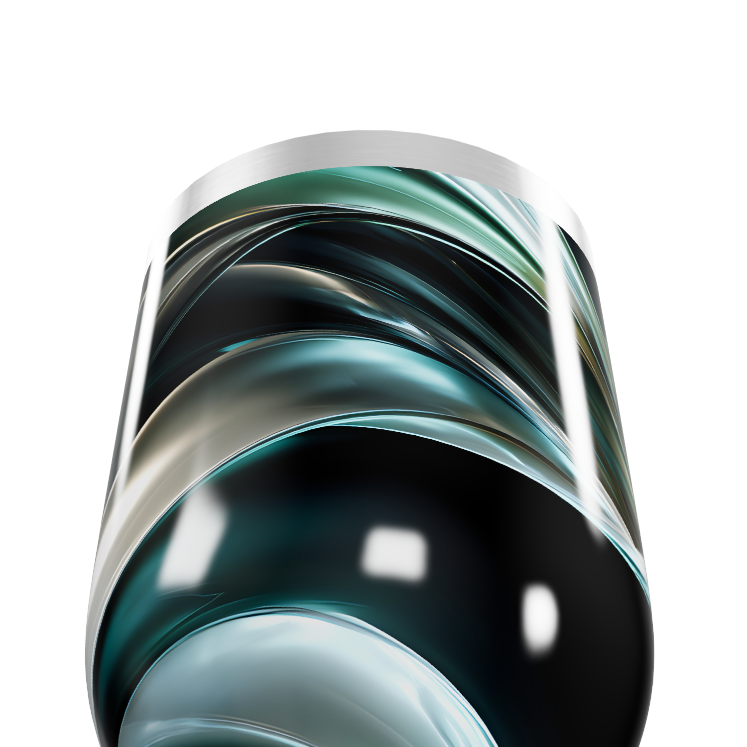 Copo Térmico Slim - Preto com Design Abstrato