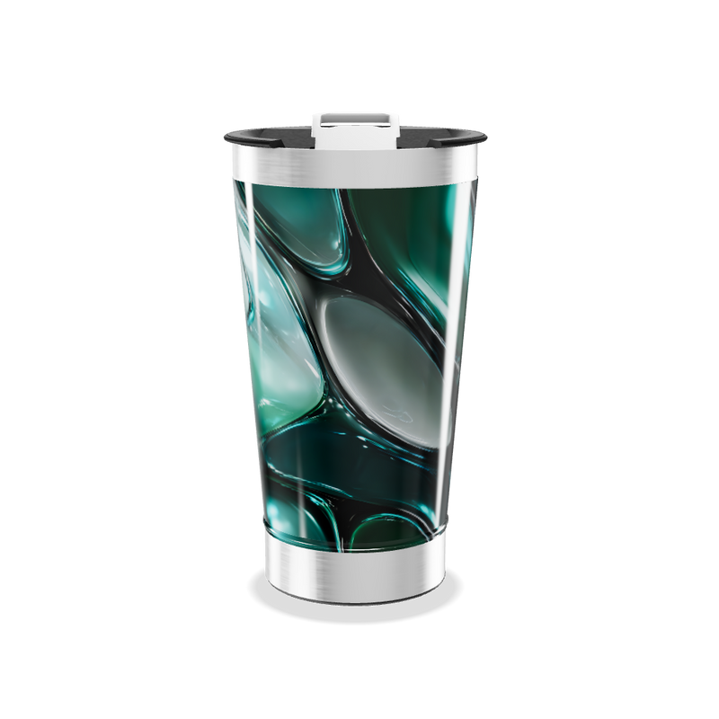 Copo Térmico - Verde Abstrato Aço Inox