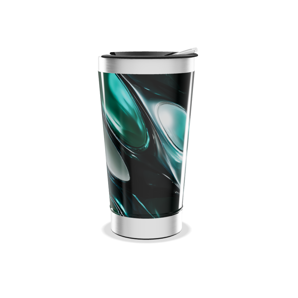 Copo Térmico - Verde Abstrato Aço Inox