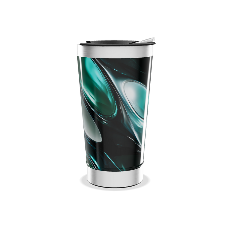 Copo Térmico - Verde Abstrato Aço Inox