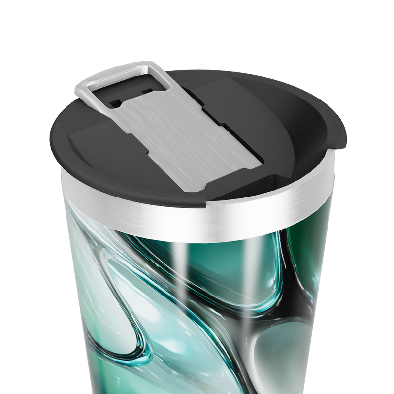 Copo Térmico - Verde Abstrato Aço Inox