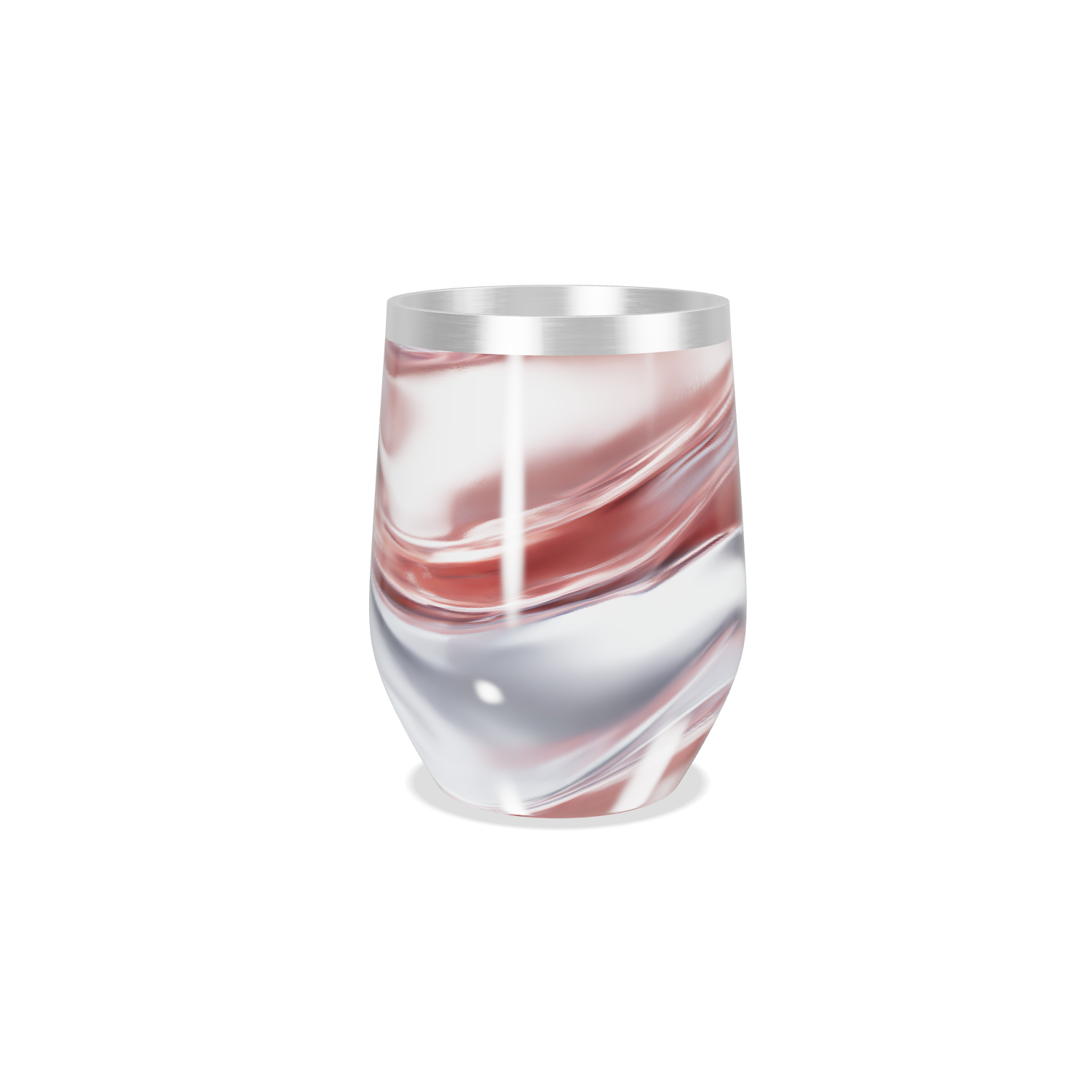 Copo Térmico Slim - Mármore Rosa e Branco