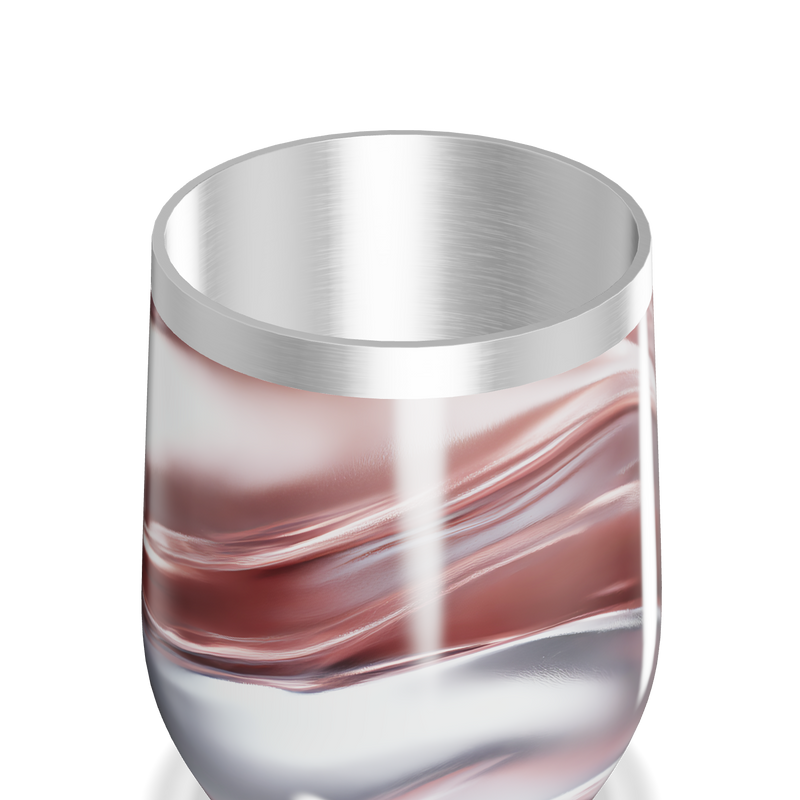 Copo Térmico Slim - Mármore Rosa e Branco