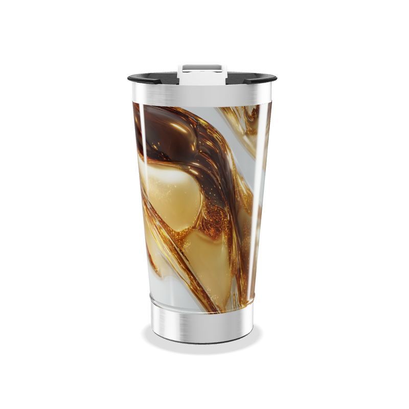 Copo Térmico - Estampa Mármore Dourado