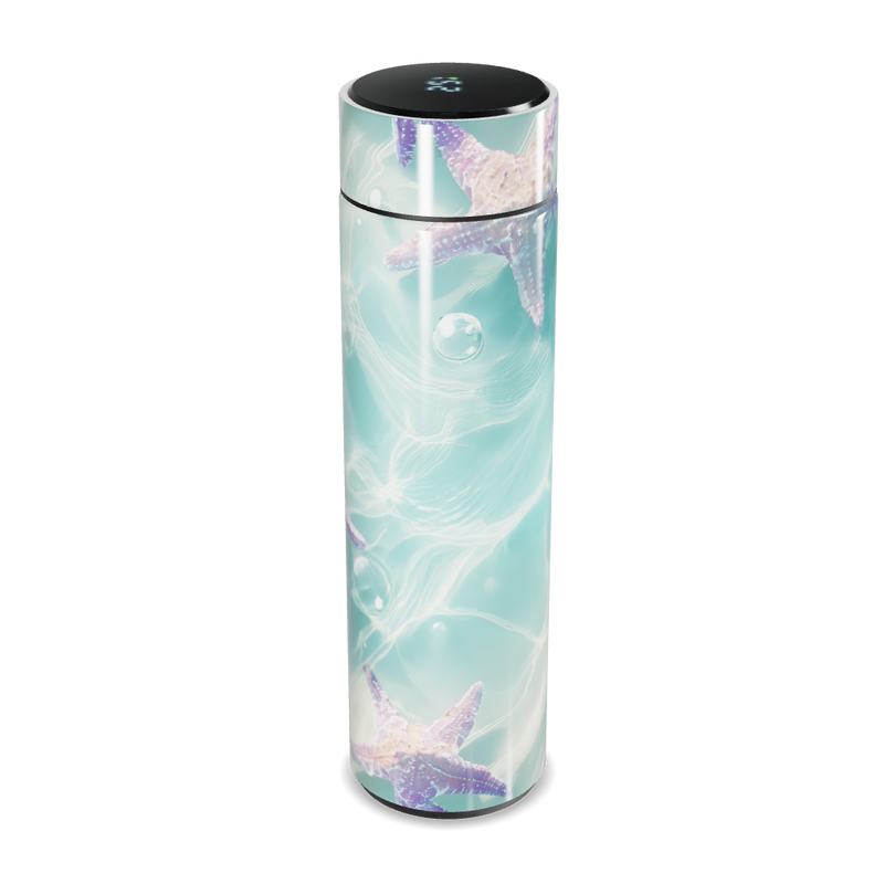 Garrafa Térmica Touch - Azul Estampada Estrelas-do-mar