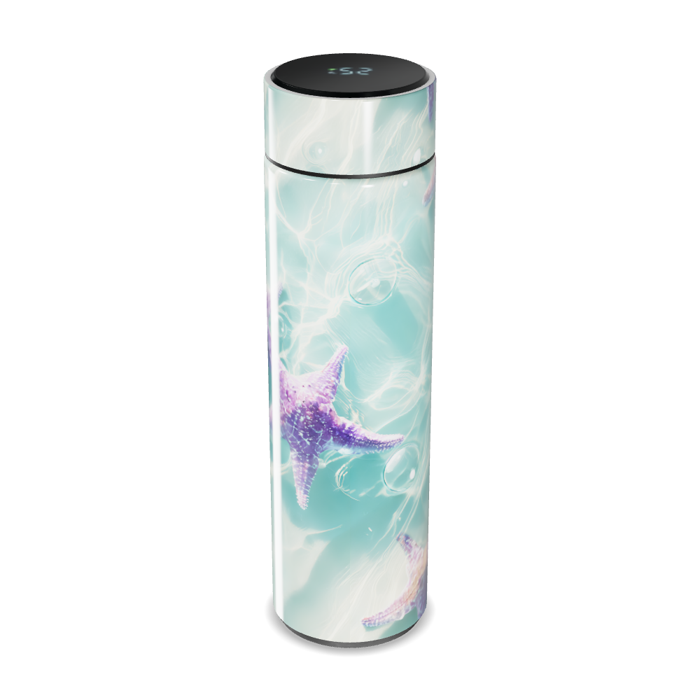 Garrafa Térmica Touch - Azul Estampada Estrelas-do-mar