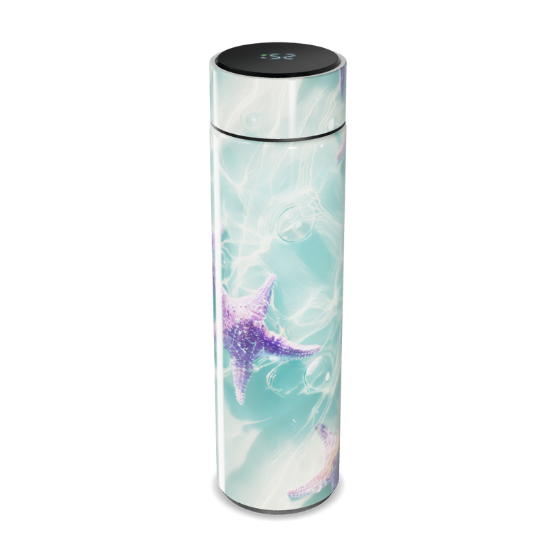 Garrafa Térmica Touch - Azul Estampada Estrelas-do-mar