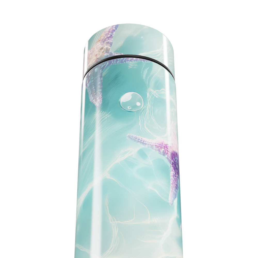 Garrafa Térmica Touch - Azul Estampada Estrelas-do-mar