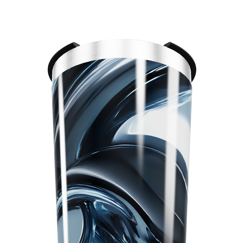 Copo Térmico - Preto e Prata Abstrato