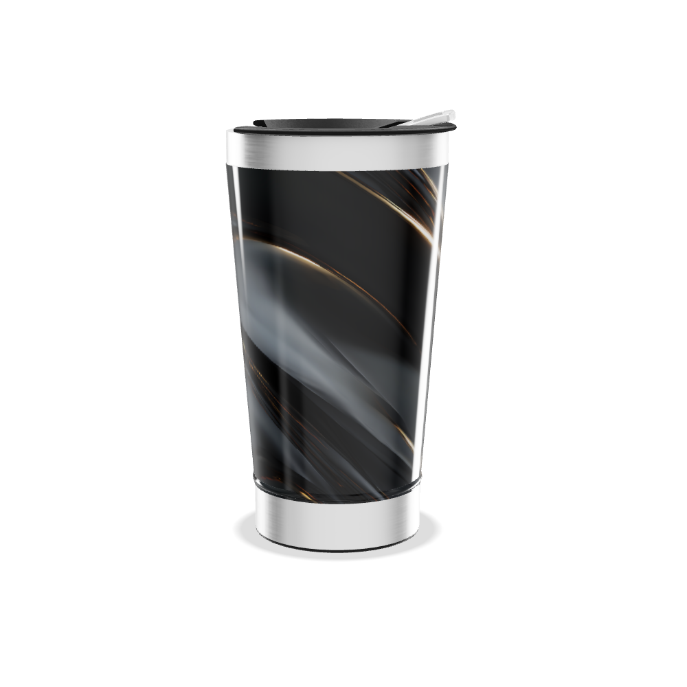 Copo Térmico - Preto com Design Espiral