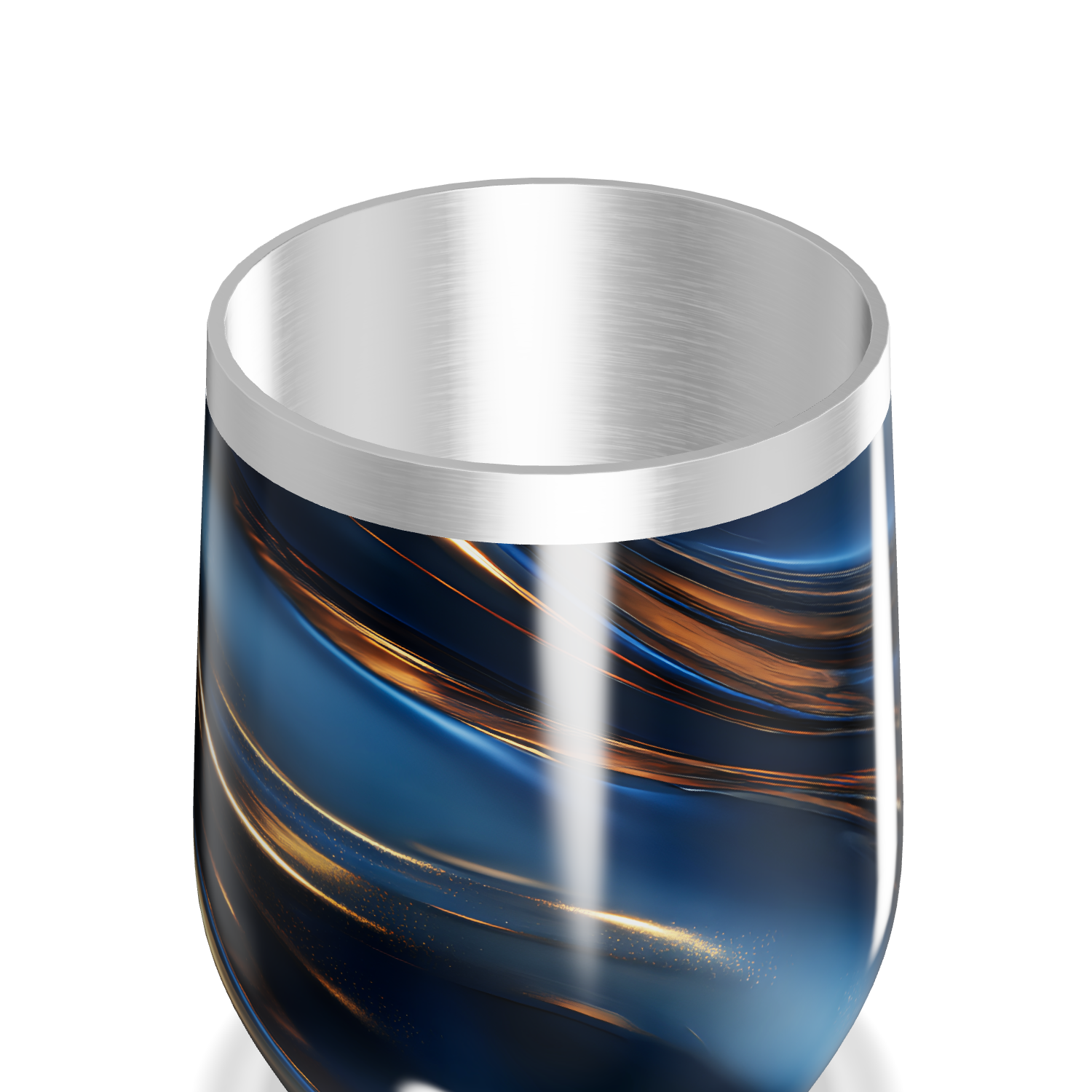 Copo Térmico Slim - Azul Metálico Marmorizado