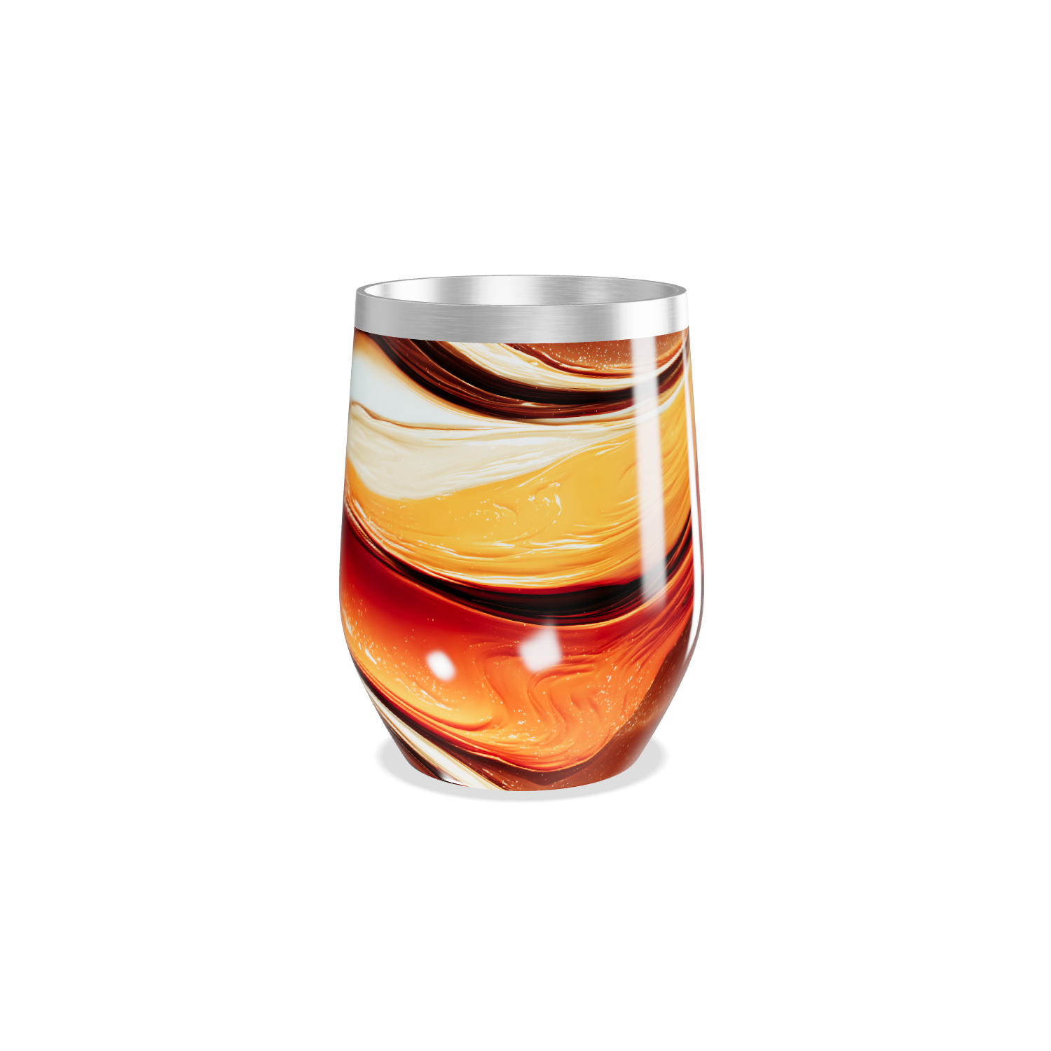 Copo Térmico Slim - Marmorizado Laranja Inox