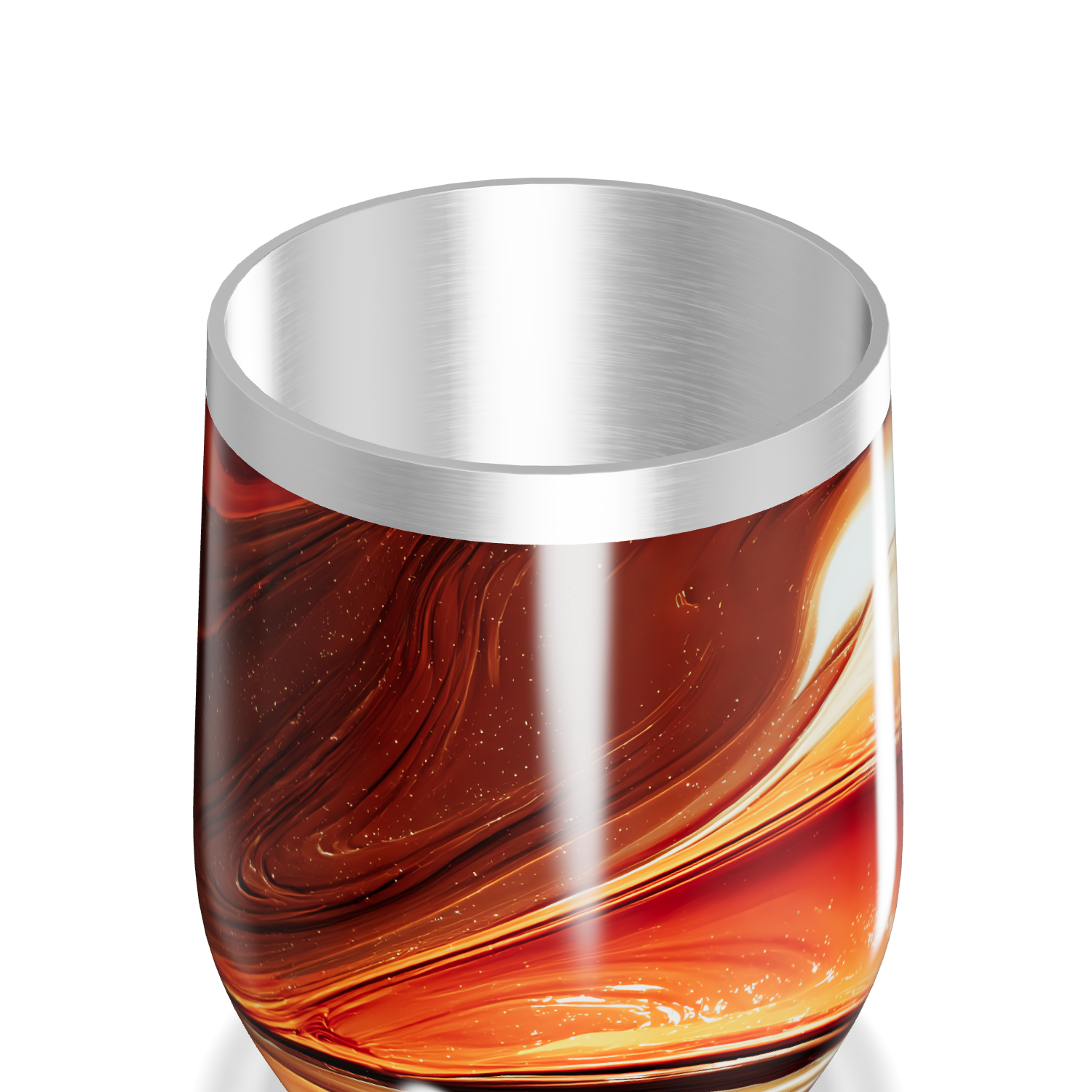 Copo Térmico Slim - Marmorizado Laranja Inox