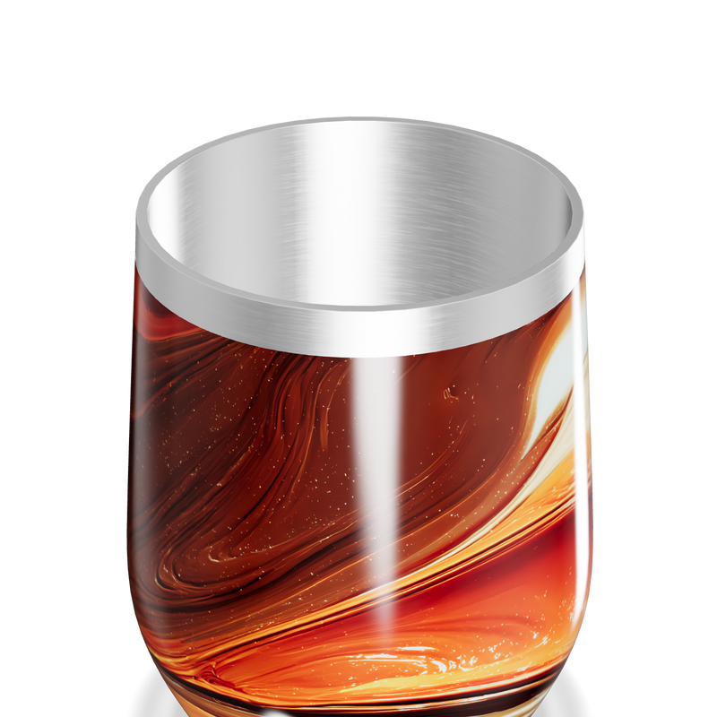 Copo Térmico Slim - Marmorizado Laranja Inox
