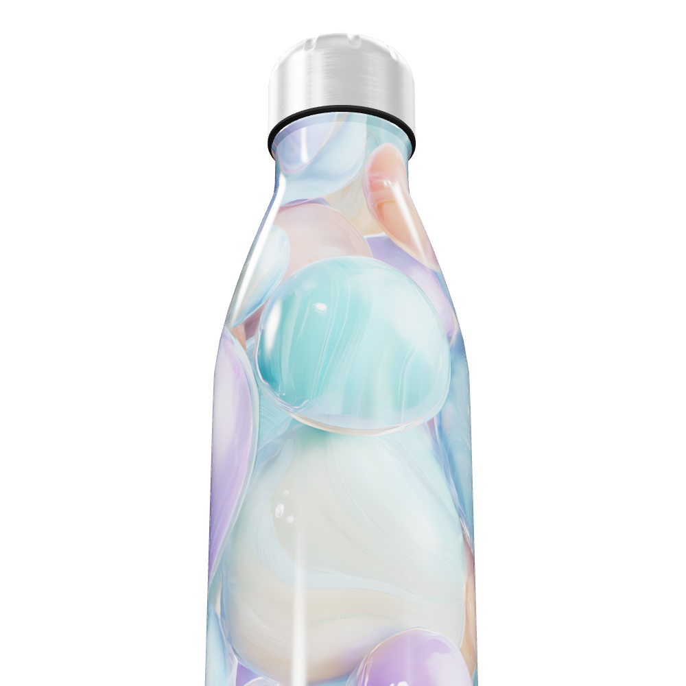 Garrafa Inox - Estampa Bolhas Coloridas