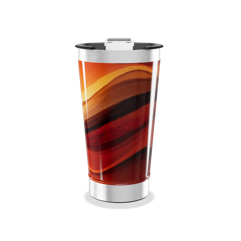 Copo Térmico - Estampa Abstrata Laranja