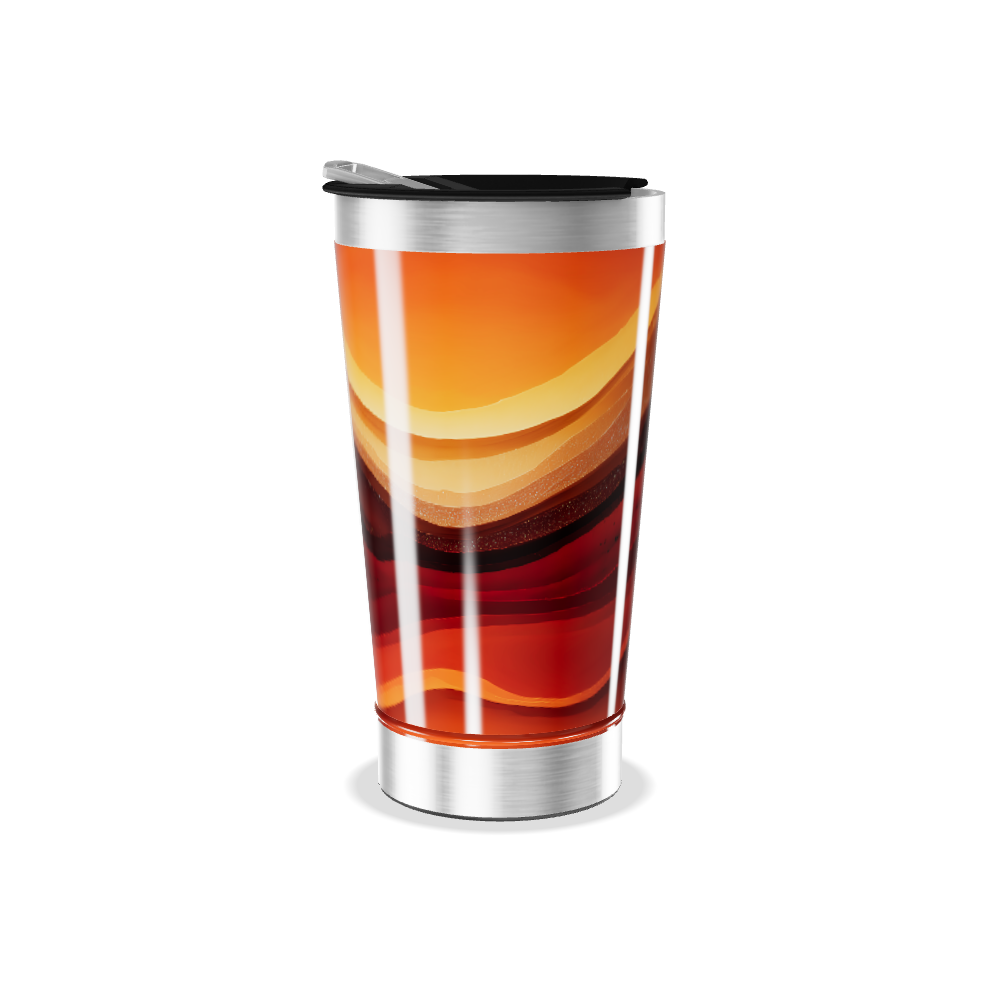 Copo Térmico - Estampa Abstrata Laranja