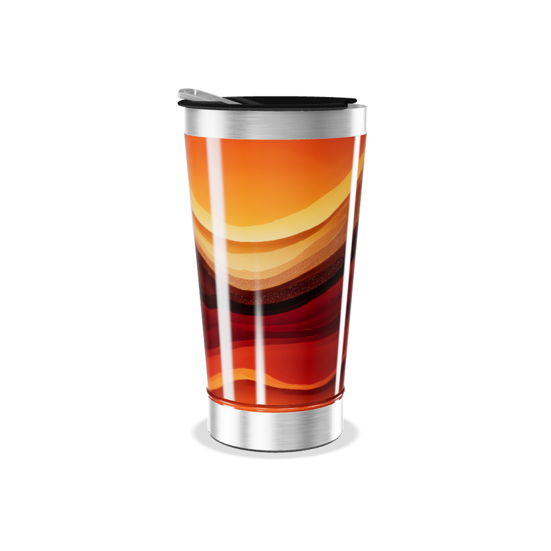 Copo Térmico - Estampa Abstrata Laranja