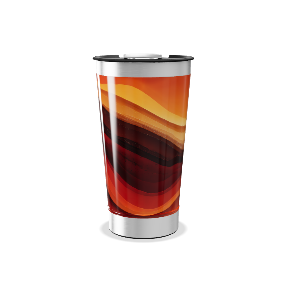 Copo Térmico - Estampa Abstrata Laranja