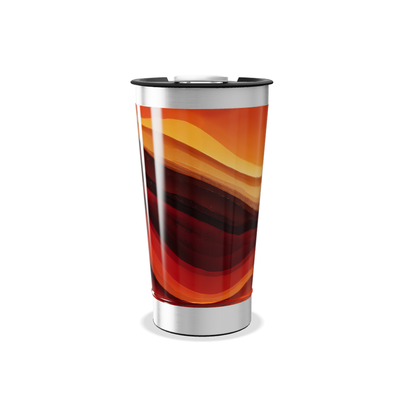 Copo Térmico - Estampa Abstrata Laranja