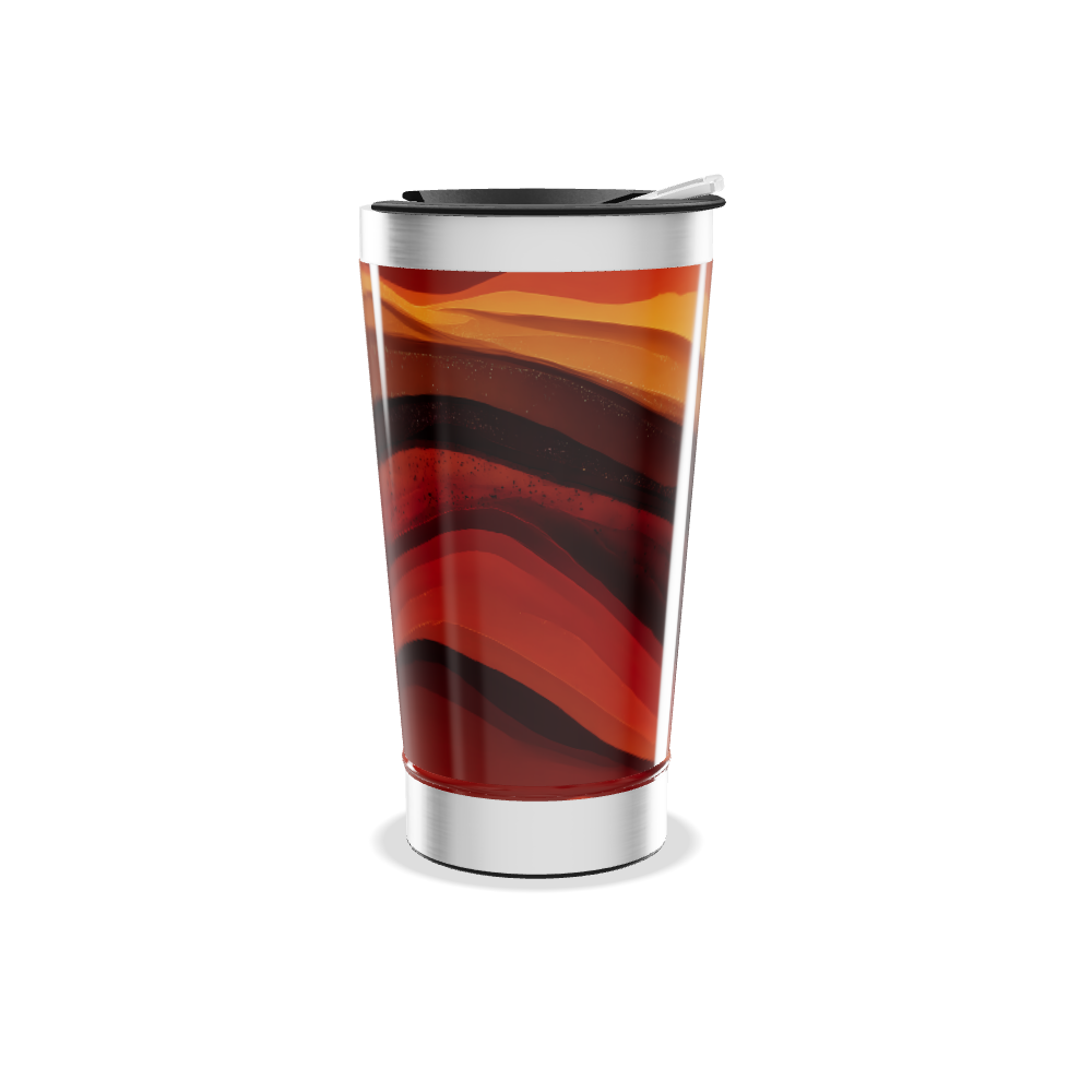 Copo Térmico - Estampa Abstrata Laranja