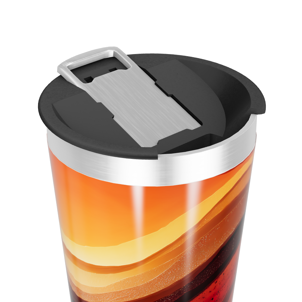 Copo Térmico - Estampa Abstrata Laranja
