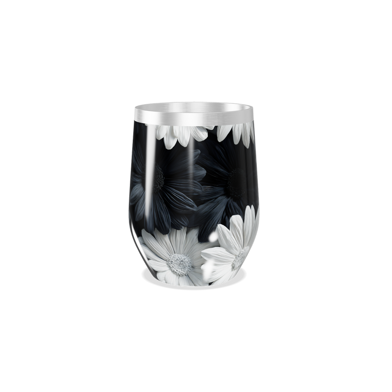 Copo Térmico Slim - Flores Preto e Branco