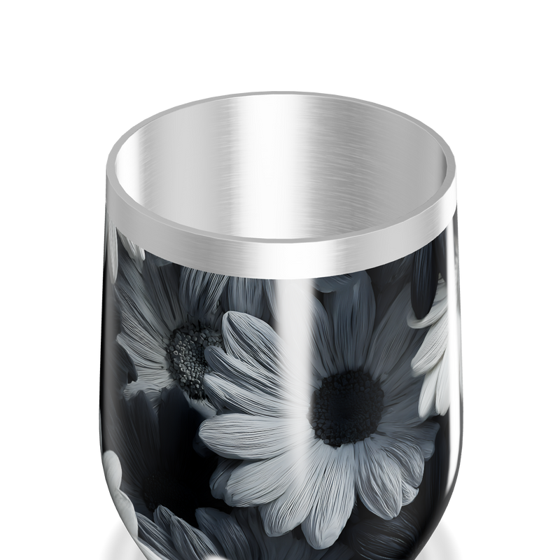 Copo Térmico Slim - Flores Preto e Branco