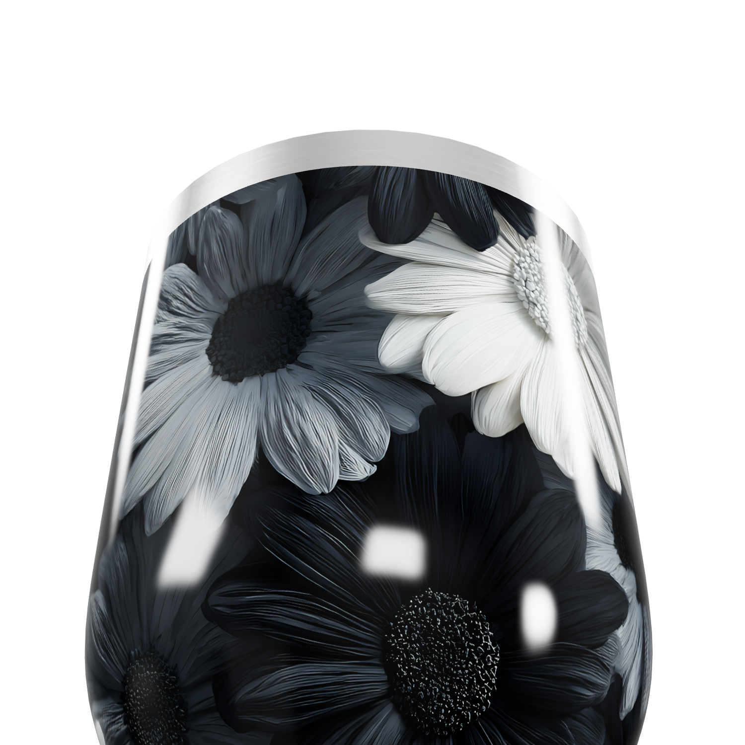 Copo Térmico Slim - Flores Preto e Branco