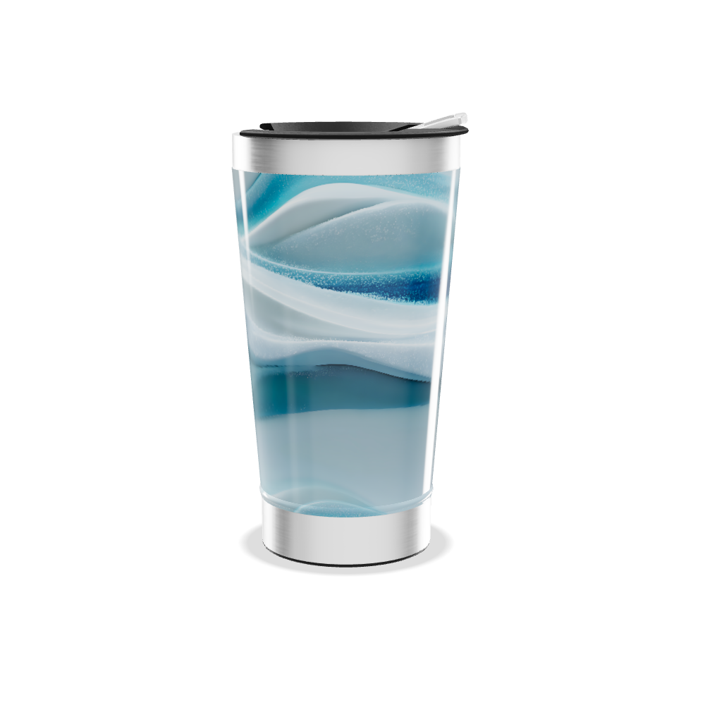 Copo Térmico - Azul Ondulado Inox